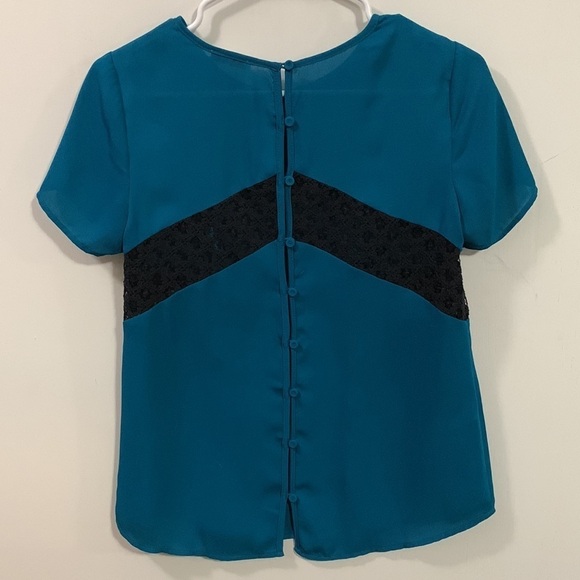 Meadow Rue beautiful Lace embedded Career blouse, size XS, buttons up back - Picture 2 of 4